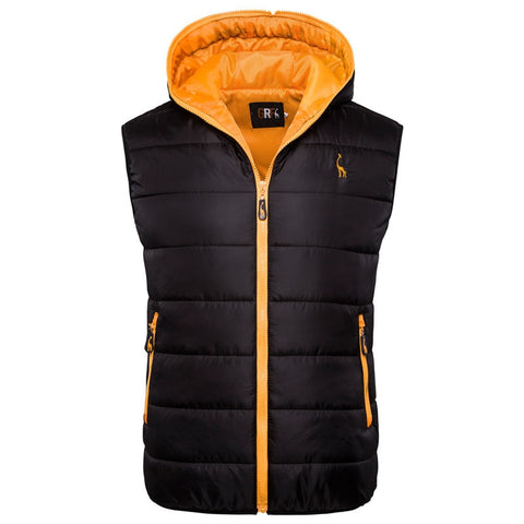 2019 New Giraffe Brand Winter Jacket Men Hoodied Vest Men Zipper Mens Jacket Sleeveless Casual Winter Waistcoat Men
